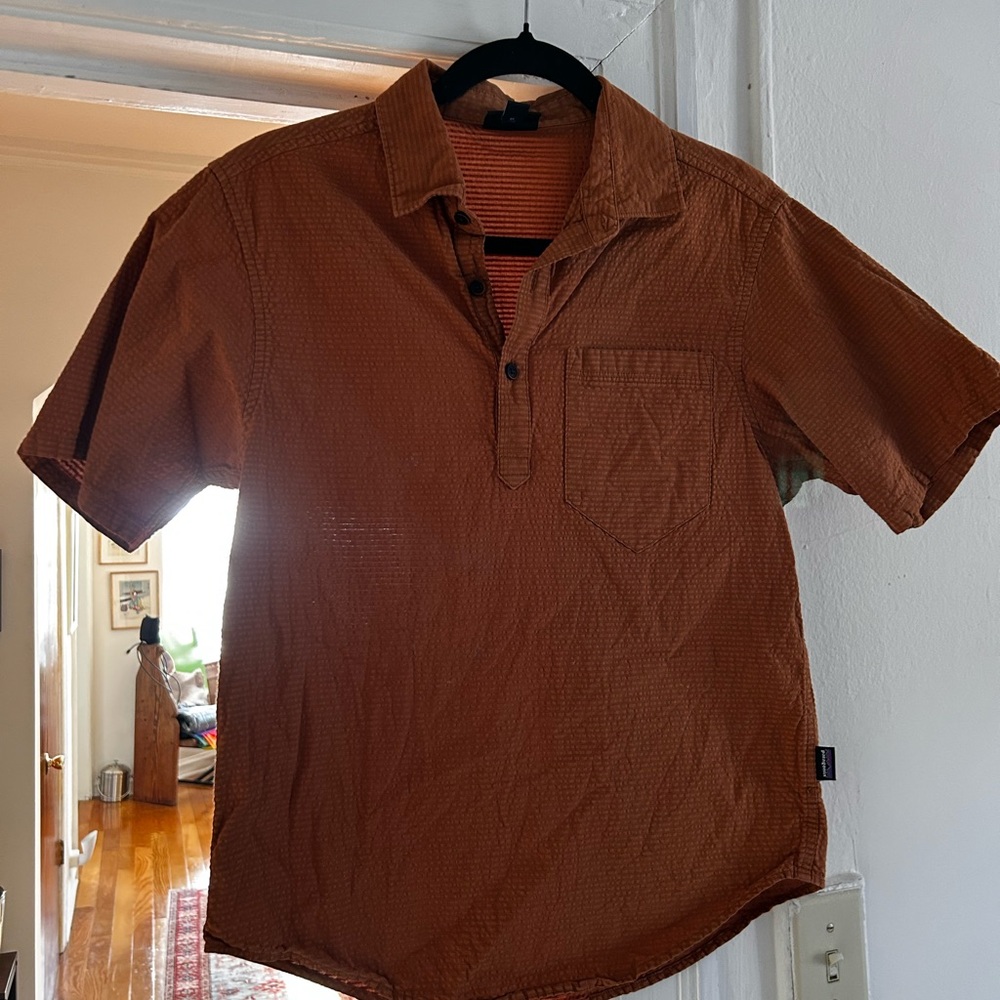 Men's Brown Short Sleeve Shirt